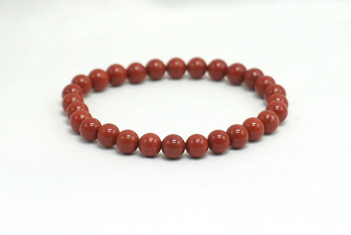 BRACELET JASPE ROUGE 6MM