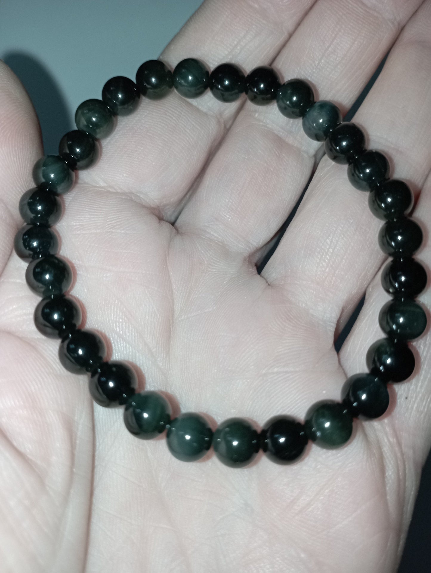 BRACELET OBSIDIENNE OEIL CELESTE 6MM