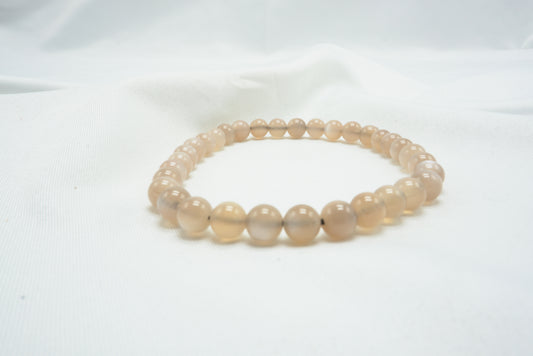 BRACELET PIERRE DE LUNE BRUNE 6MM