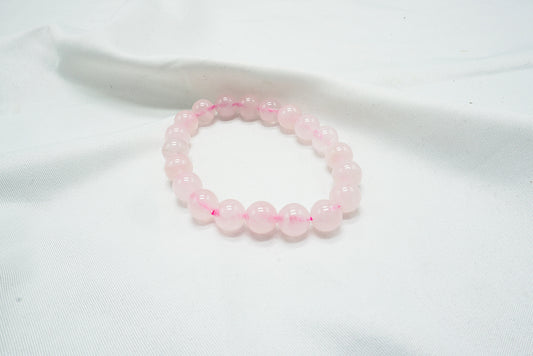 BRACELET QUARTZ ROSE 8MM TAILLE ENFANT