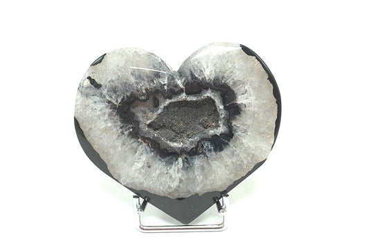 COEUR AGATE NOIRE CRISTALLISEE