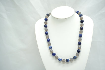 COLLIER SODALITE-AGATE GRISE