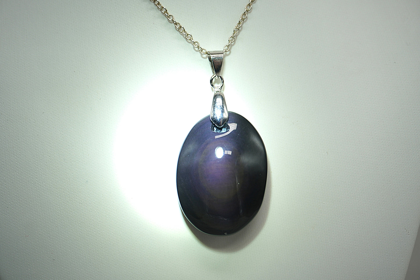 PENDENTIF OBSIDIENNE OEIL CELESTE (Ref 1)