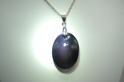 PENDENTIF OBSIDIENNE OEIL CELESTE (Ref 1)