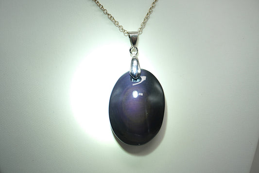 PENDENTIF OBSIDIENNE OEIL CELESTE (Ref 1)