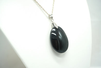 PENDENTIF OBSIDIENNE OEIL CELESTE (Ref 3)
