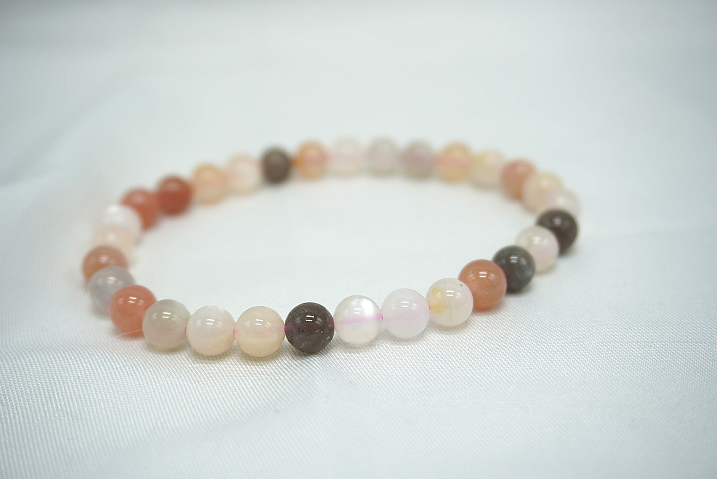 BRACELET PIERRE DE LUNE MULTICOLORE 6MM