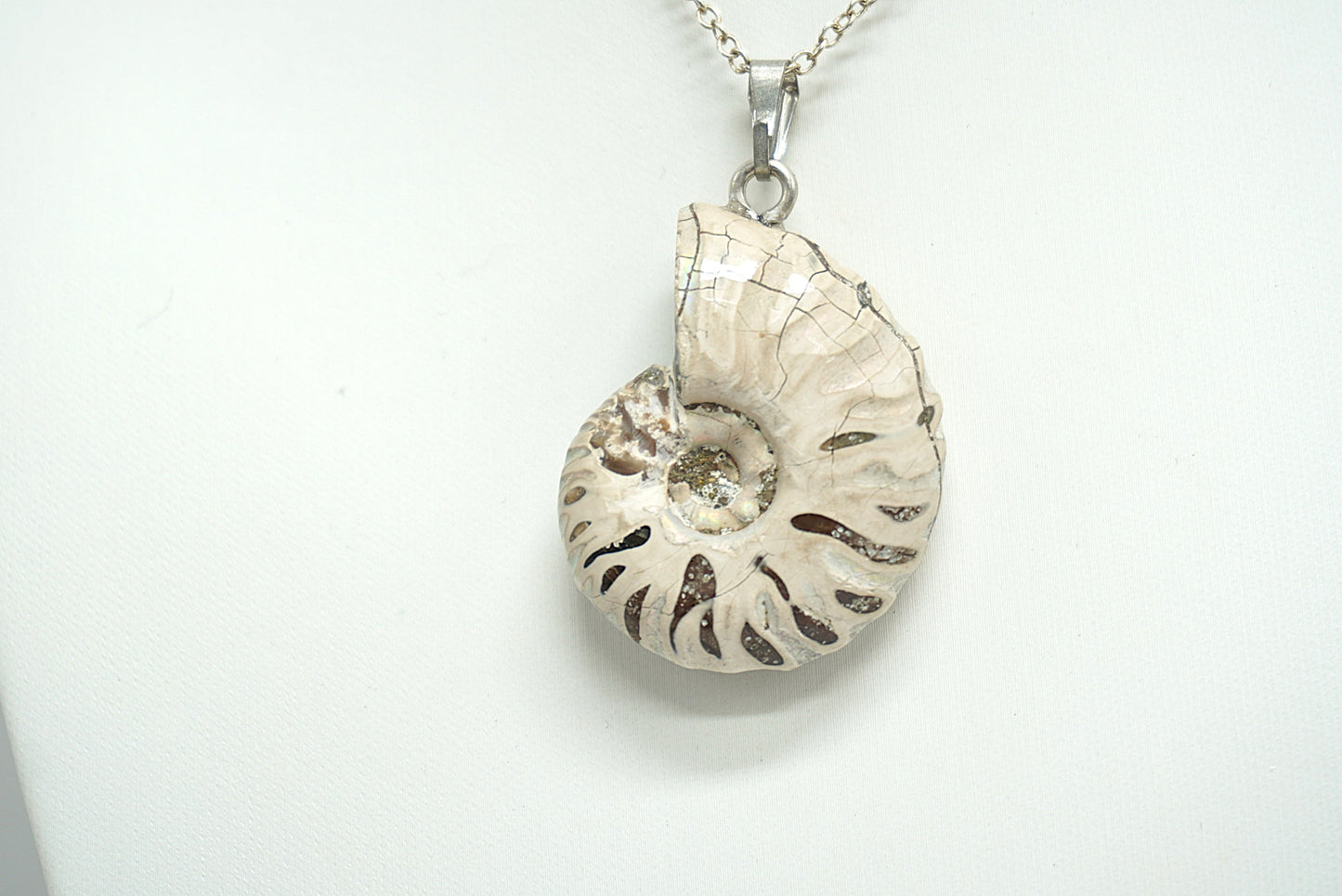 PENDENTIF AMMONITE BLANCHE
