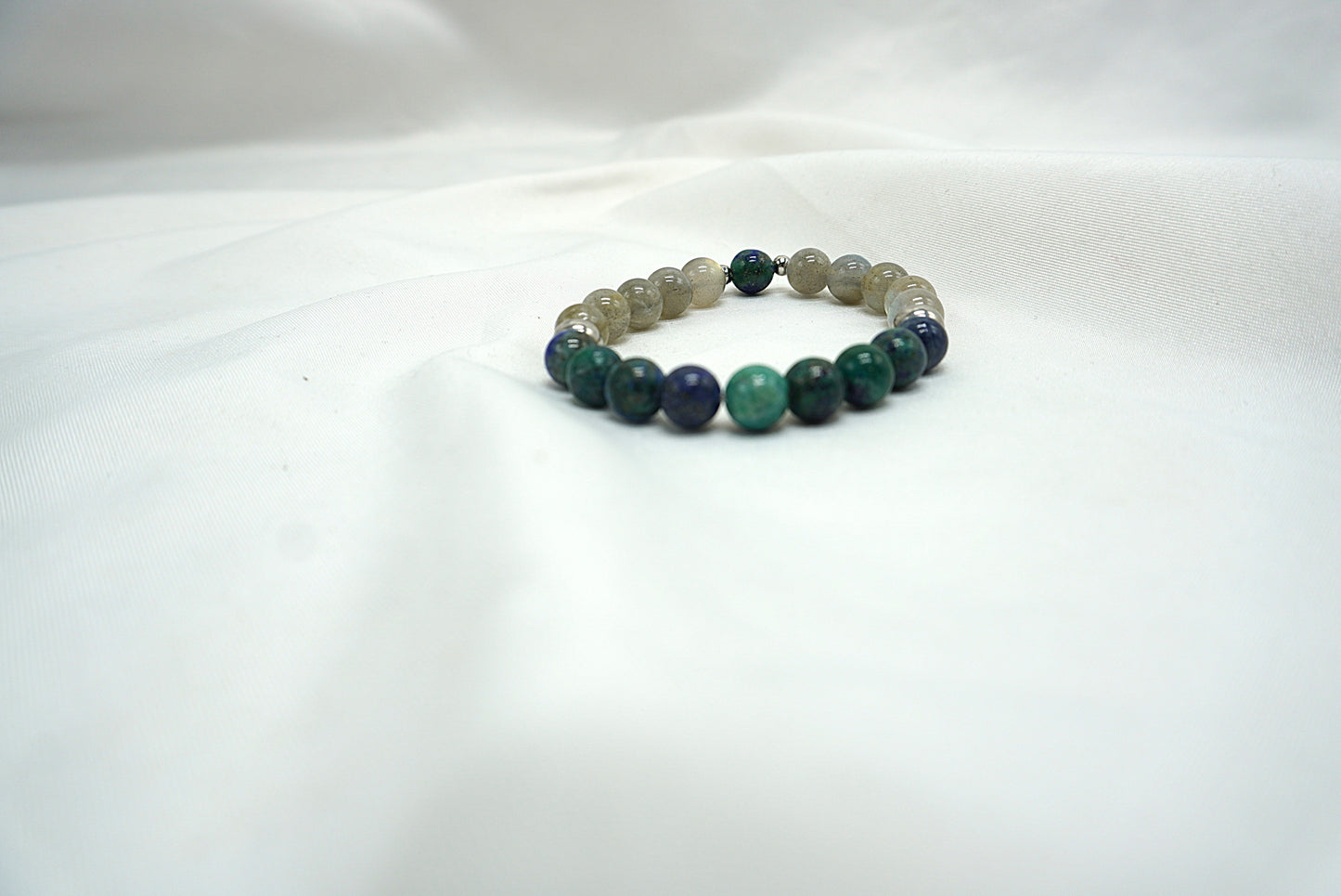 BRACELET LABRADORITE - AZURITE MALACHITE 8MM
