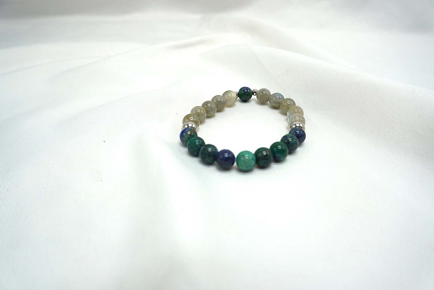 BRACELET LABRADORITE - AZURITE MALACHITE 8MM