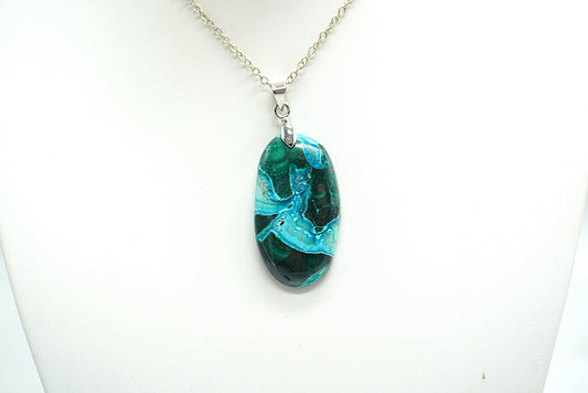 PENDENTIF CHRYSOCOLLE MALACHITE (ref 2)