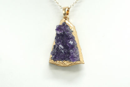 PENDENTIF AMETHYSTE BRUT DORE (ref 1)