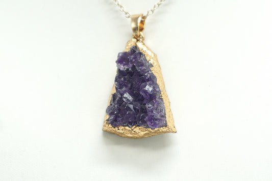 PENDENTIF AMETHYSTE BRUT DORE (ref 1)