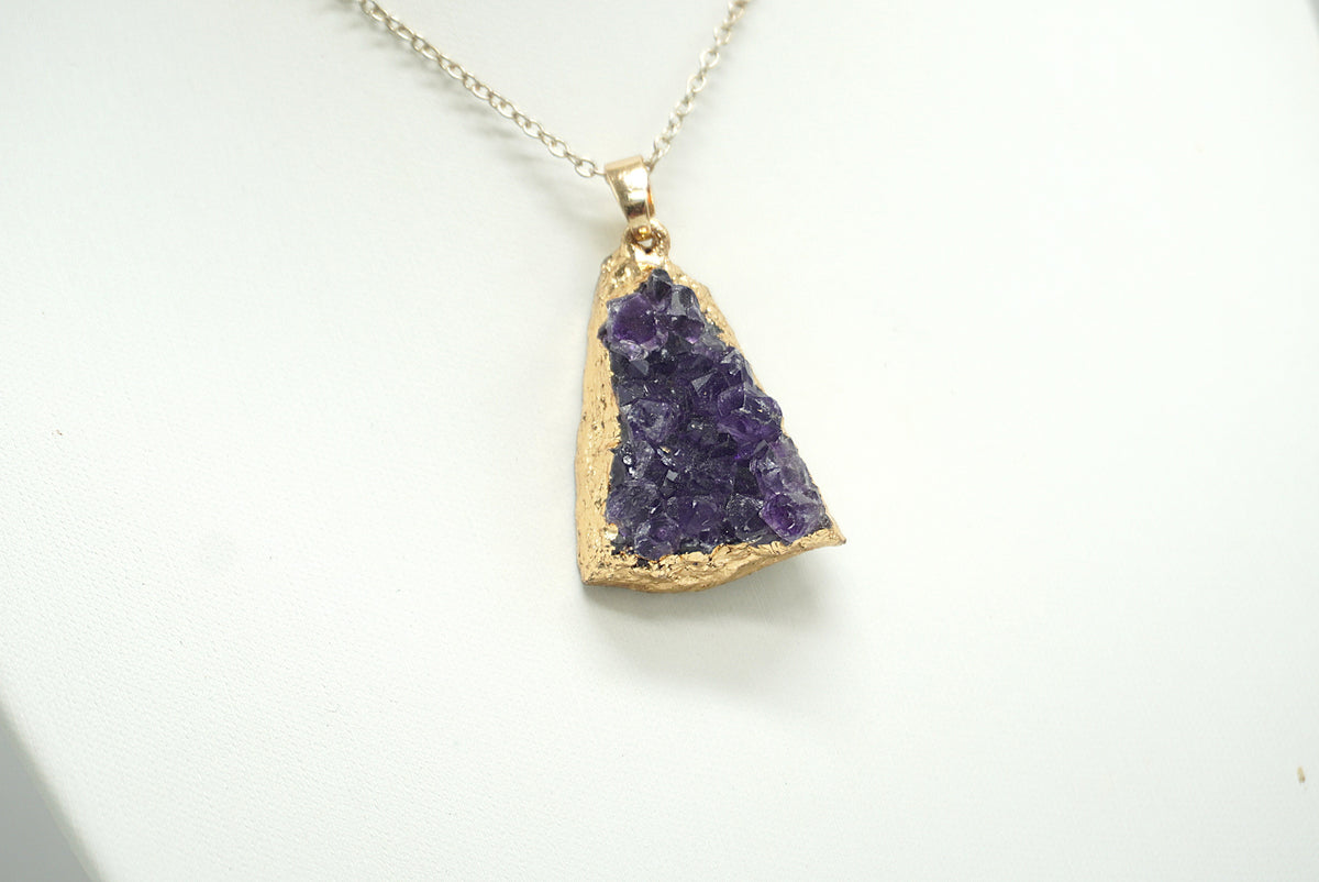 PENDENTIF AMETHYSTE BRUT DORE (ref 1)