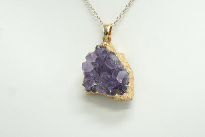 PENDENTIF AMETHYSTE BRUT DORE (ref 2)