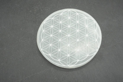  SELENITE PLAQUE RECHARGEMENT FLEUR DE VIE