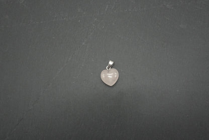 PENDENTIF COEUR QUARTZ ROSE