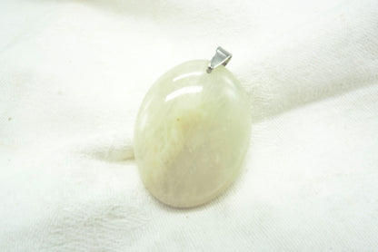 PENDENTIF OVALE PIERRE DE LUNE BEIGE