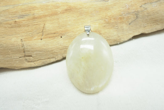 PENDENTIF OVALE PIERRE DE LUNE BEIGE