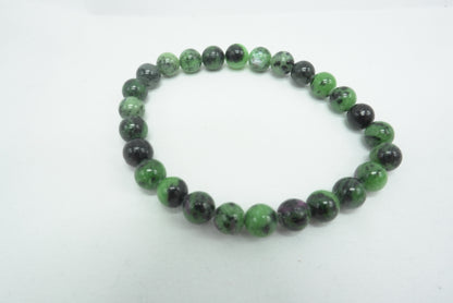 BRACELET RUBIS SUR ZOISITE 8MM