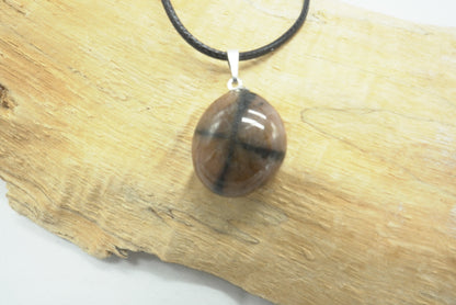 PENDENTIF PIERRE ROULEE CHIASTOLITE