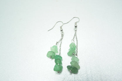BOUCLES D'OREILLES BAROQUE AVENTURINE VERTE