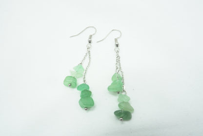 BOUCLES D'OREILLES BAROQUE AVENTURINE VERTE