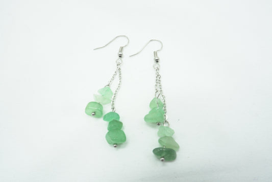 BOUCLES D'OREILLES BAROQUE AVENTURINE VERTE