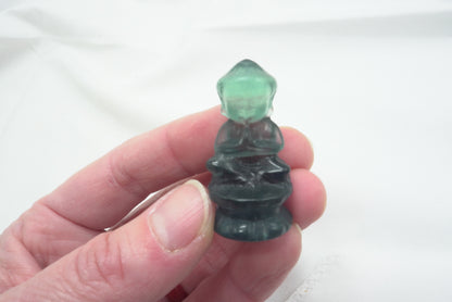 BOUDDHA SUR SOCLE FLUORITE MULTICOLORE