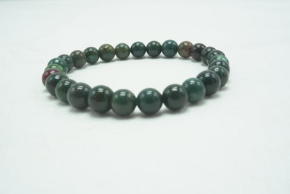 BRACELET JASPE HELIOTROPE (Jaspe Sanguin) 6MM
