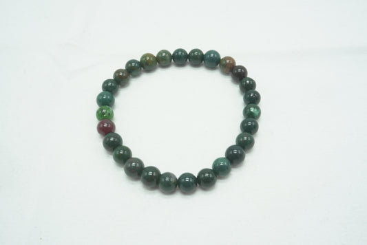 BRACELET JASPE HELIOTROPE (Jaspe Sanguin) 6MM