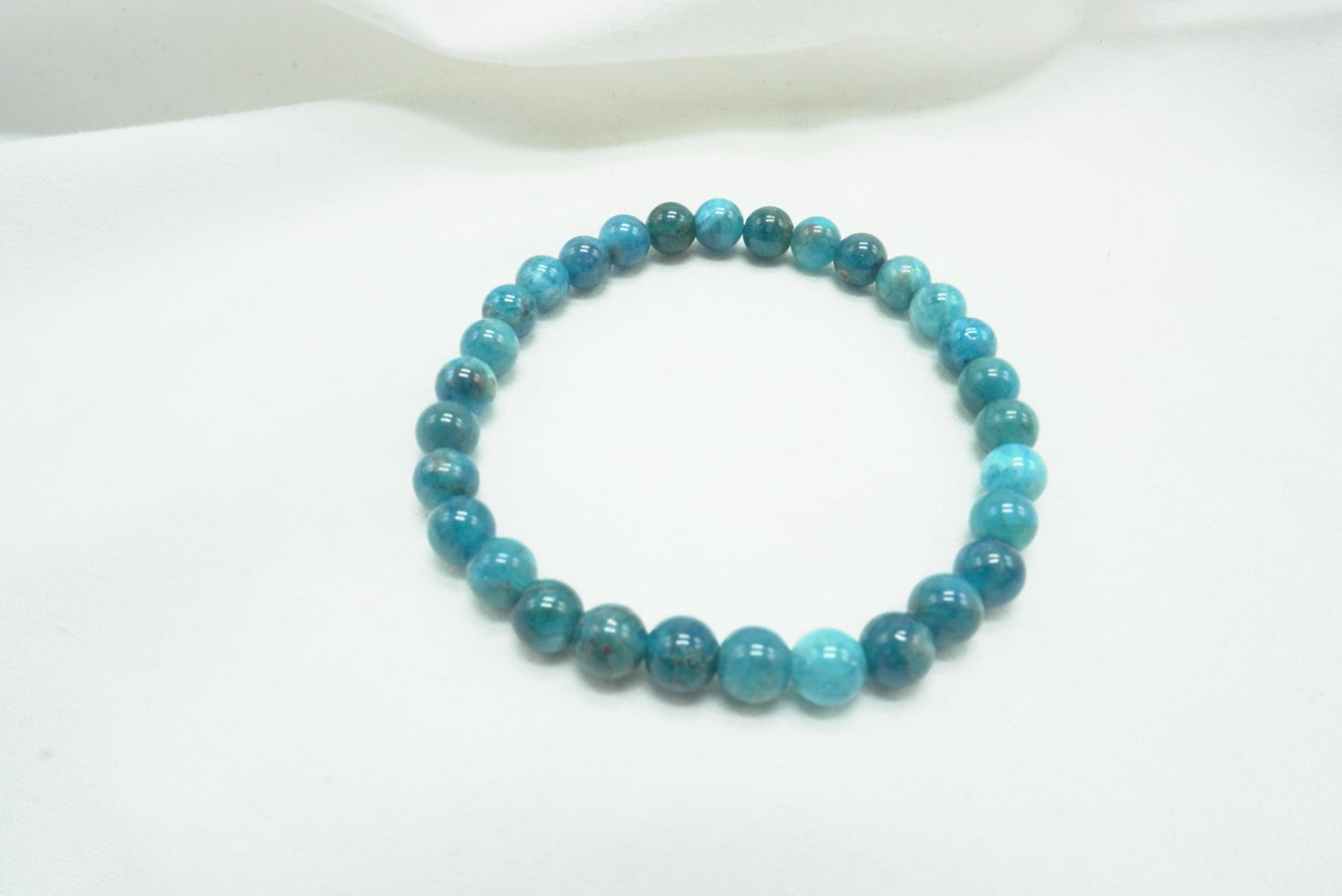BRACELET APATITE BLEUE 6MM
