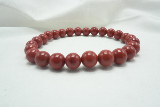 BRACELET JASPE ROUGE 8MM grande taille