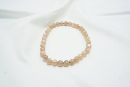 BRACELET PIERRE DE LUNE BRUNE 6MM