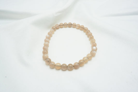 BRACELET PIERRE DE LUNE BRUNE 6MM