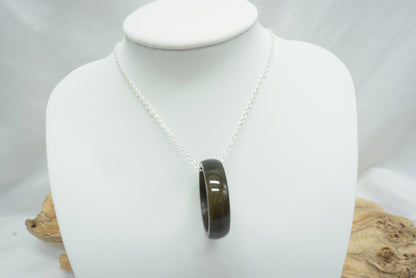 PENDENTIF OBSIDIENNE DOREE ANNEAU