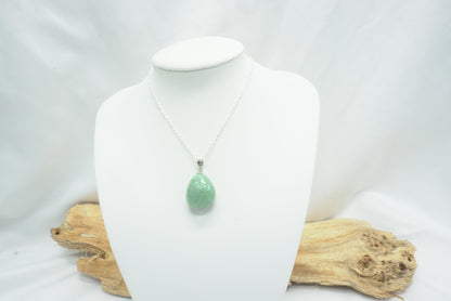 PENDENTIF PIERRE ROULEE AVENTURINE VERTE