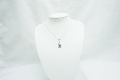 PENDENTIF GOUTTE GRENAT ARGENT