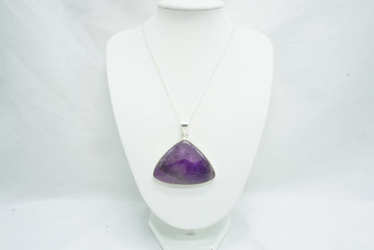 PENDENTIF AMETHYSTE TRAPICHE ARGENT (ref 1)