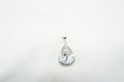 PENDENTIF AGATE DENDRITIQUE SERTI ARGENT(Ref 3)