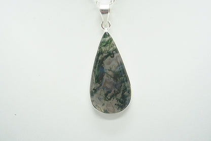 PENDENTIF AGATE MOUSSE SERTI ARGENT (ref 2)