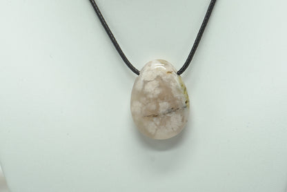 PENDENTIF PIERRE PERCEE AGATE FLEUR