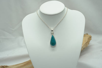 PENDENTIF CHRYSOCOLLE SERTI ARGENT (5 grammes)