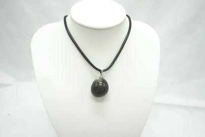 PENDENTIF PIERRE ROULEE OBSIDIENNE DOREE
