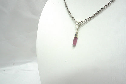 PENDENTIF TOURMALINE ROSE BELIERE ARGENT (ref 1)