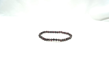 BRACELET GRENAT ROUGE FACETTE 4MM