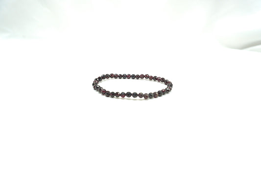 BRACELET GRENAT ROUGE FACETTE 4MM
