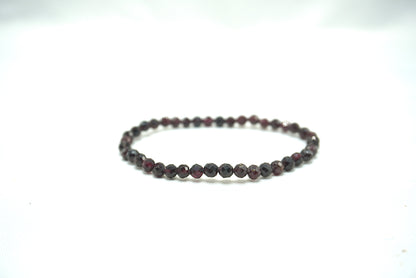 BRACELET GRENAT ROUGE FACETTE 4MM
