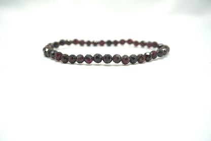 BRACELET GRENAT ROUGE FACETTE 4MM