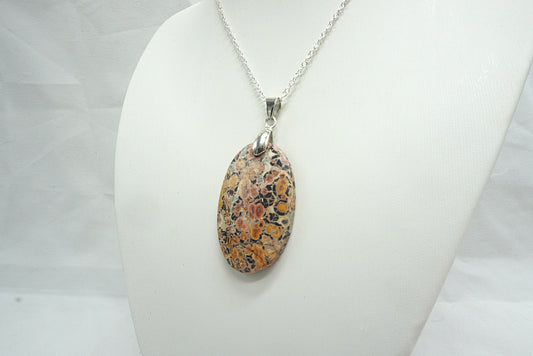 PENDENTIF JASPE LEOPARD (ref 1)